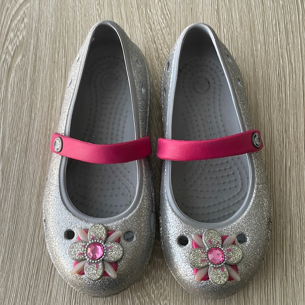 Glittery toddler girl crocs